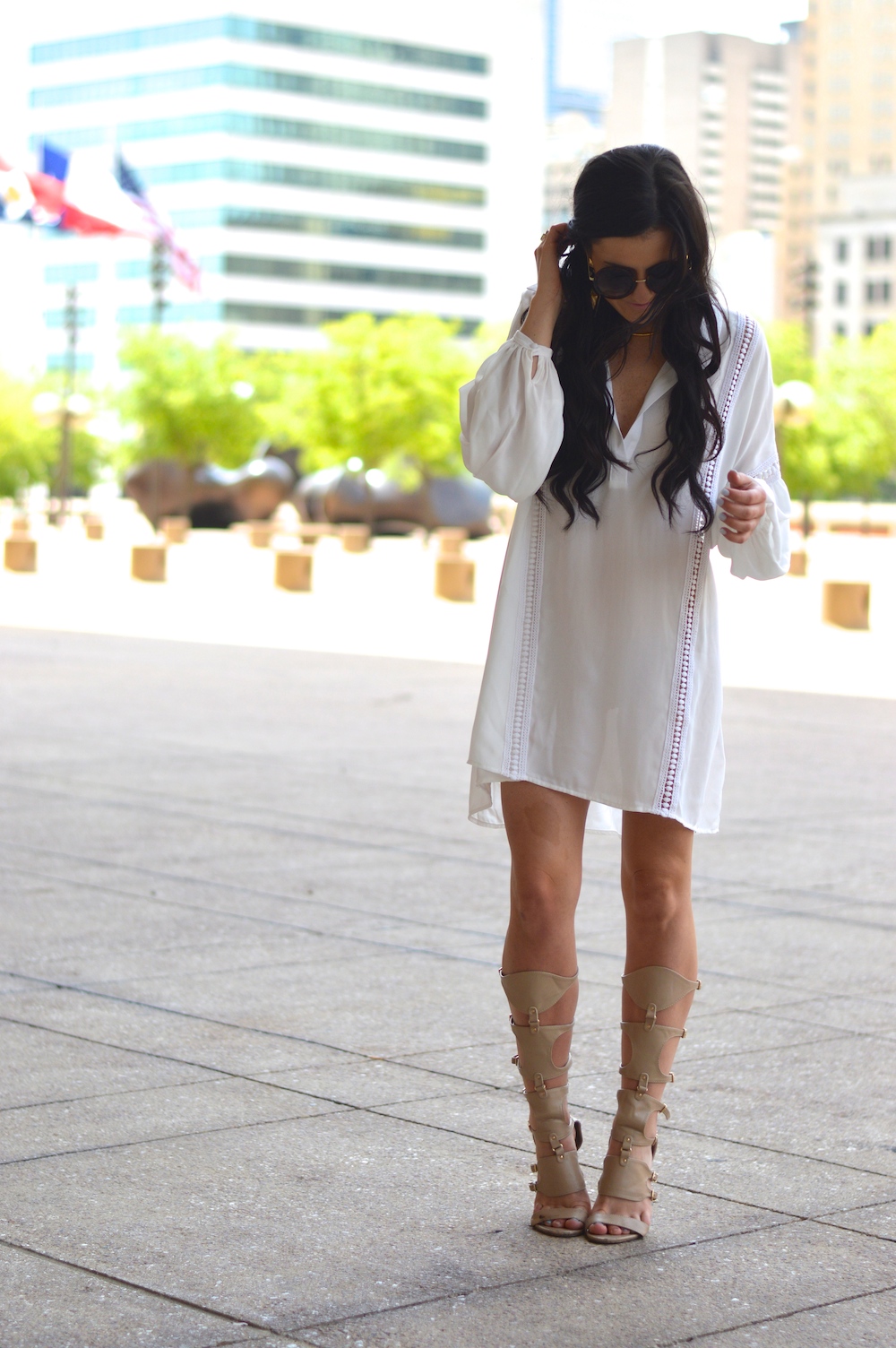 white shirt dress