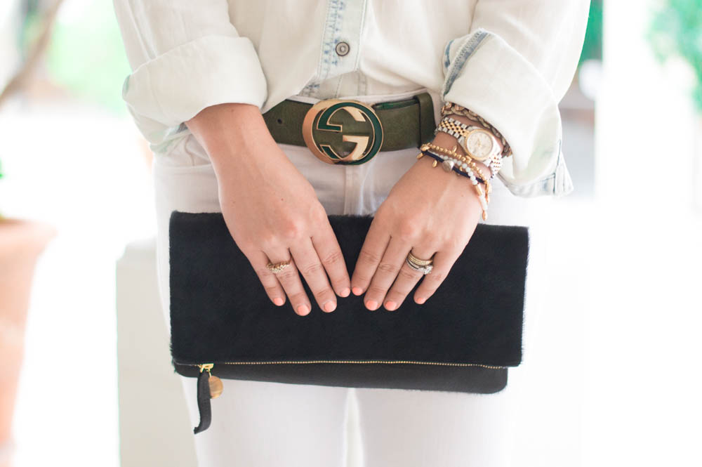 Green Gucci G Belt