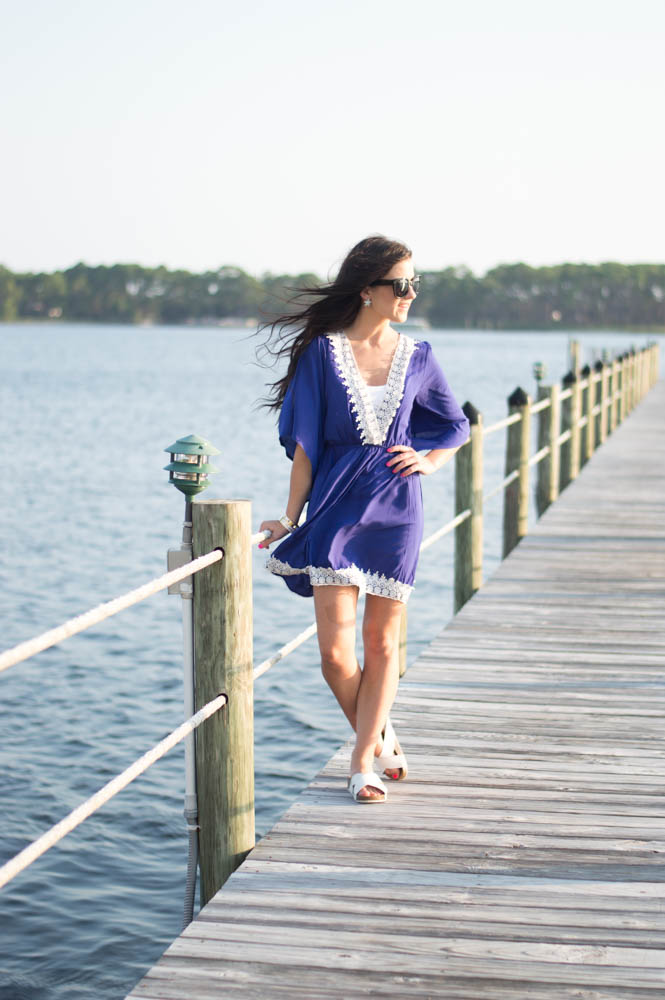blue beach caftan