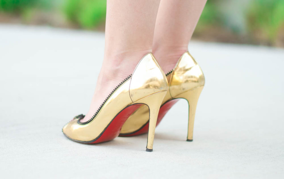 gold louboutins
