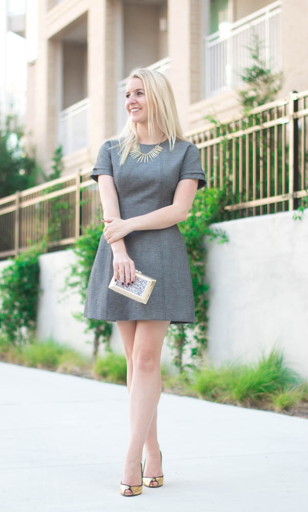 armani exchange gray hourglass dress