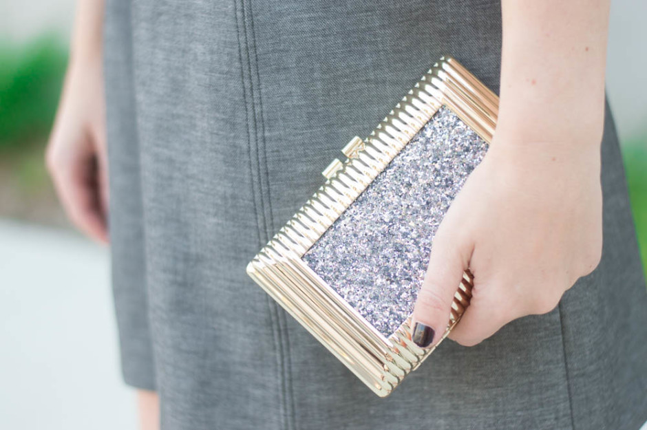 glitter gold clutch