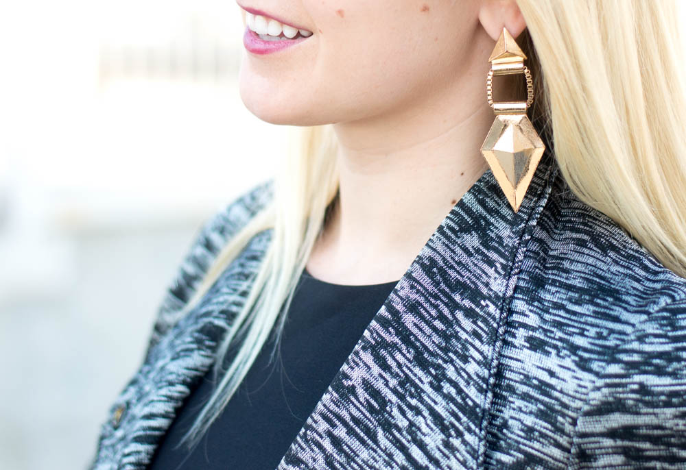 elle gray rhombus earrings