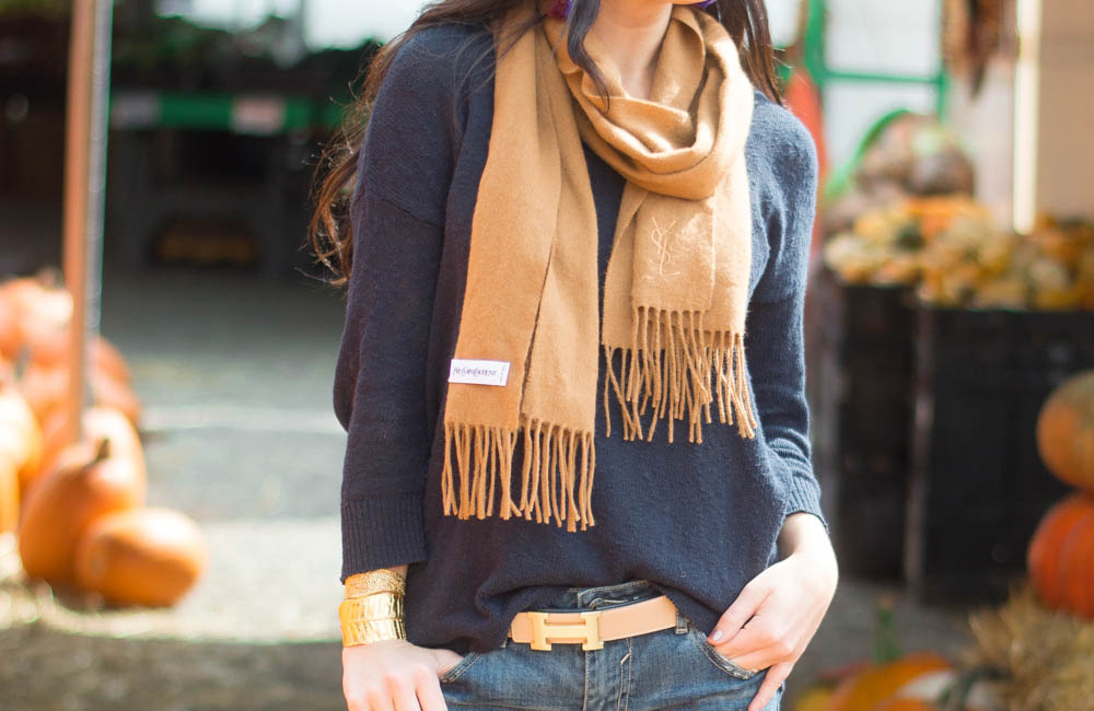 YSL camel Scarf