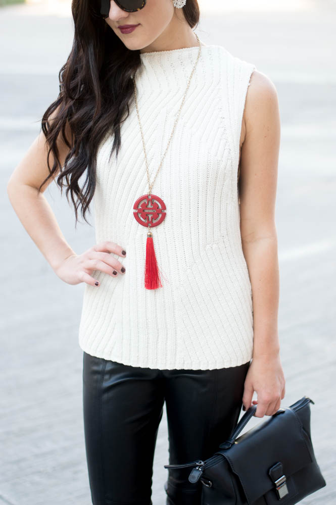 Elle Gray red statement necklace