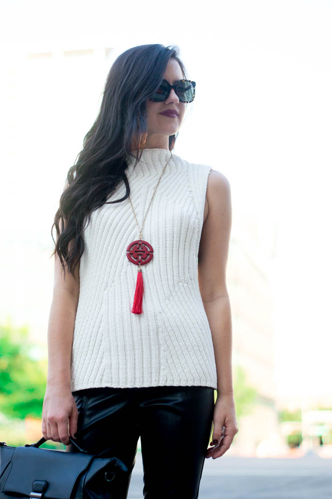 white armani sweater