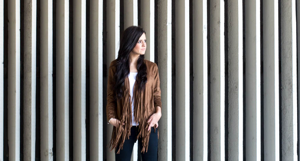 fringe suede jacket and flare jeans-18