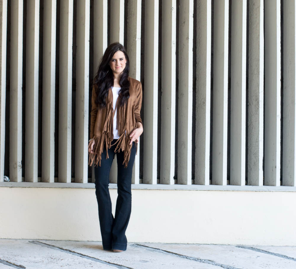 fringe suede jacket and flare jeans-18