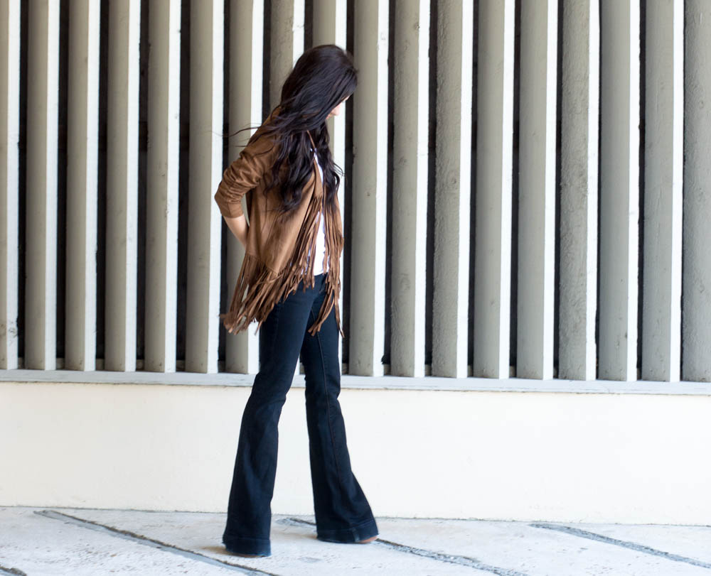 fringe suede jacket and flare jeans-18