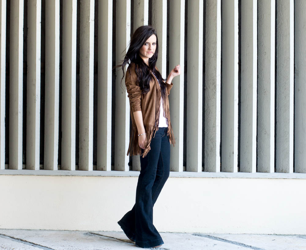 fringe suede jacket and flare jeans-18