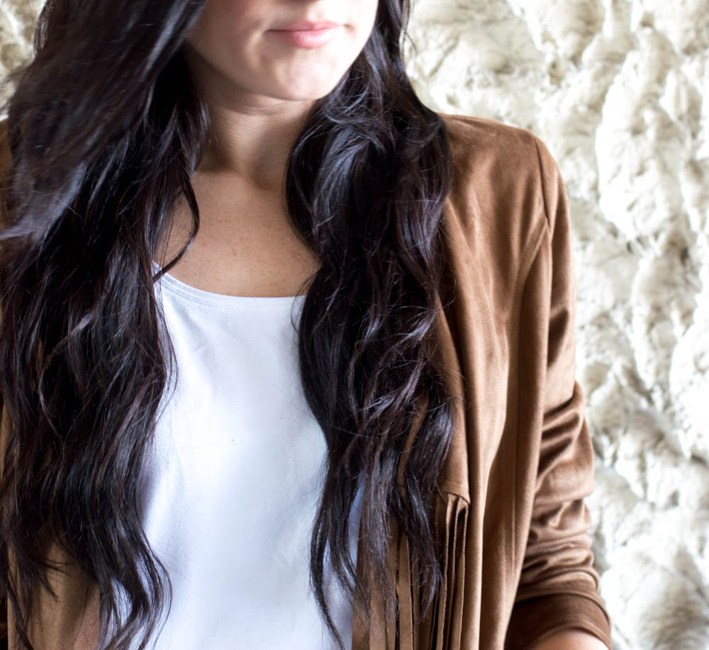 fringe suede jacket and flare jeans-18
