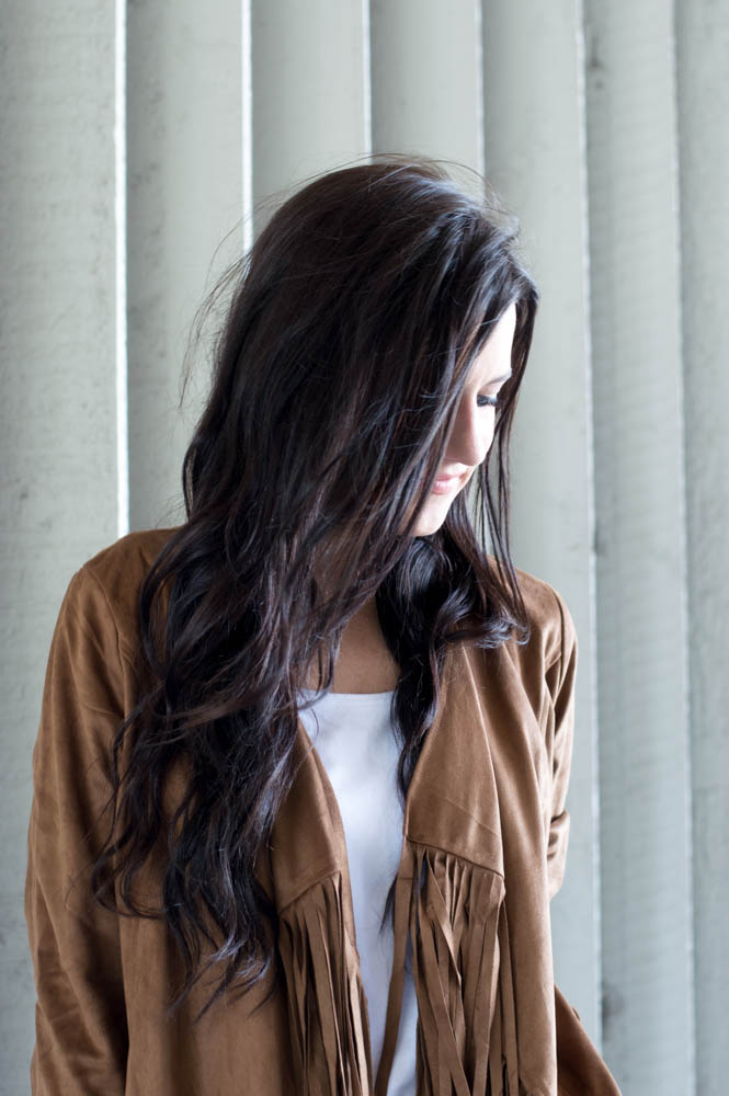 fringe suede jacket and flare jeans-18