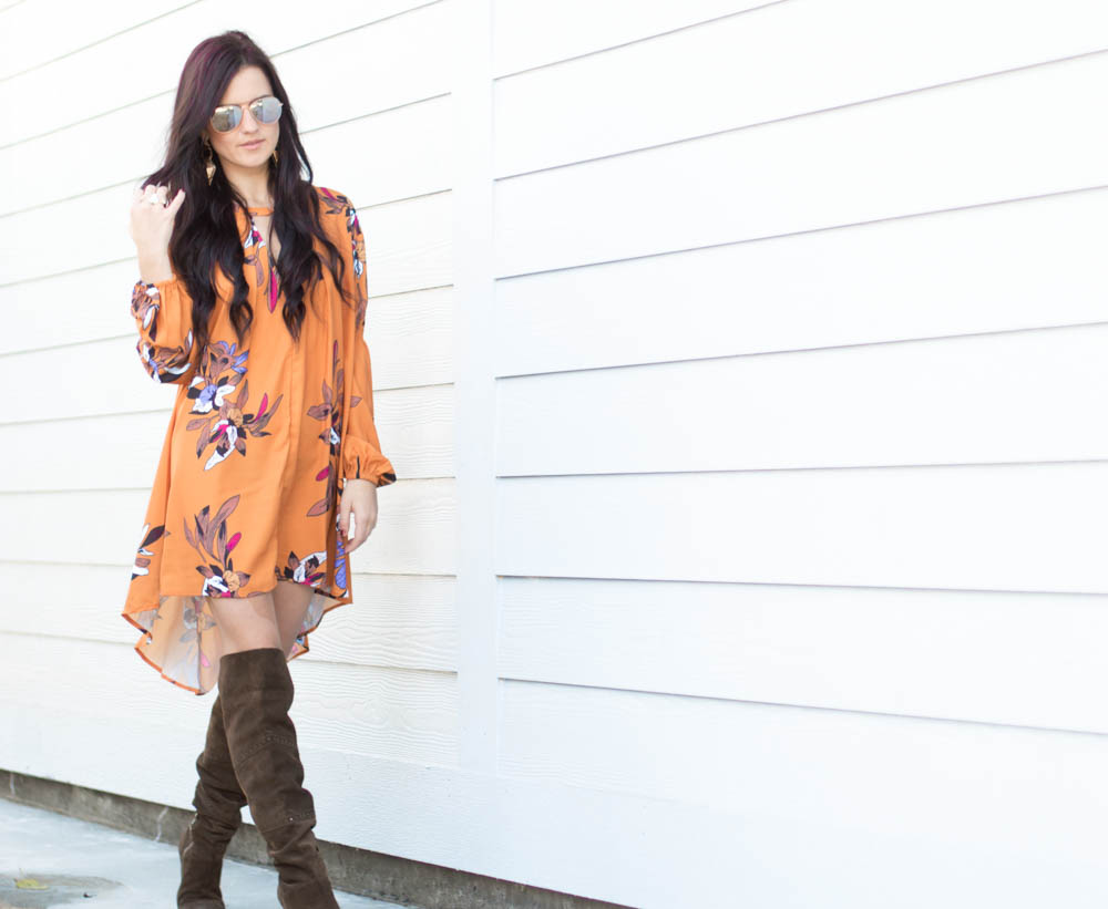 orange boho dress