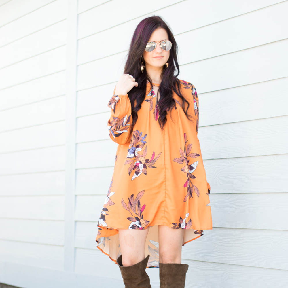 orange boho dress