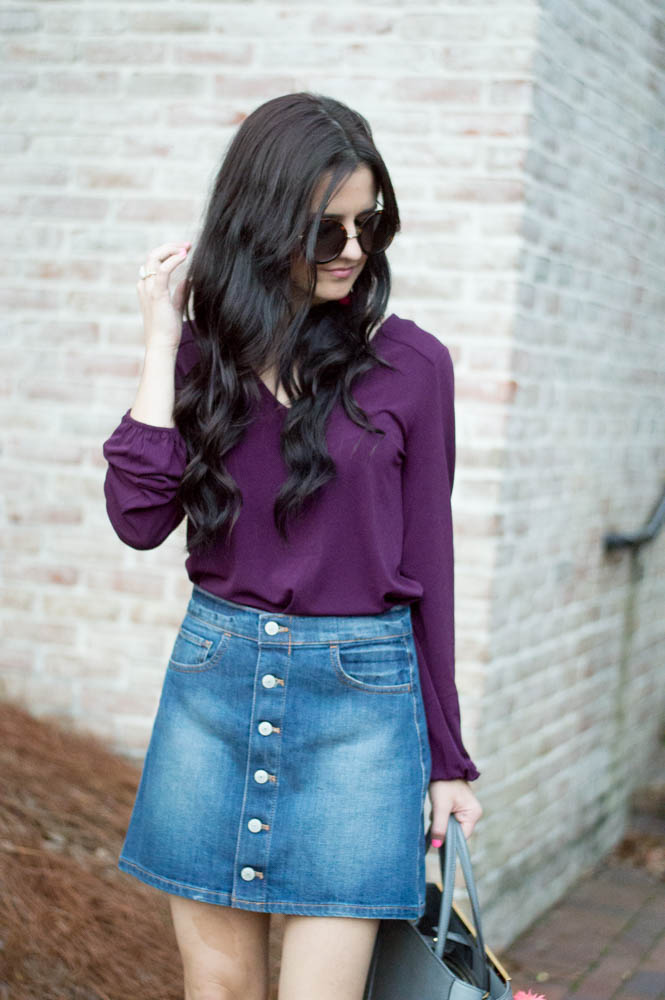 Express denim skirt and blouse