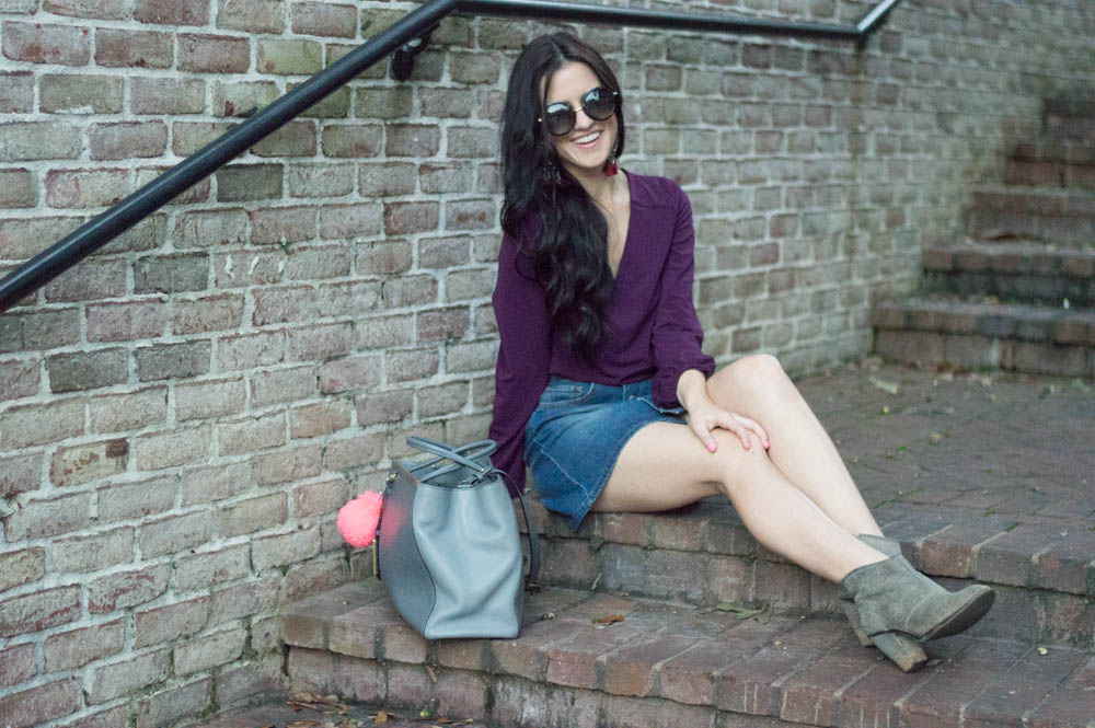 Express denim skirt and blouse