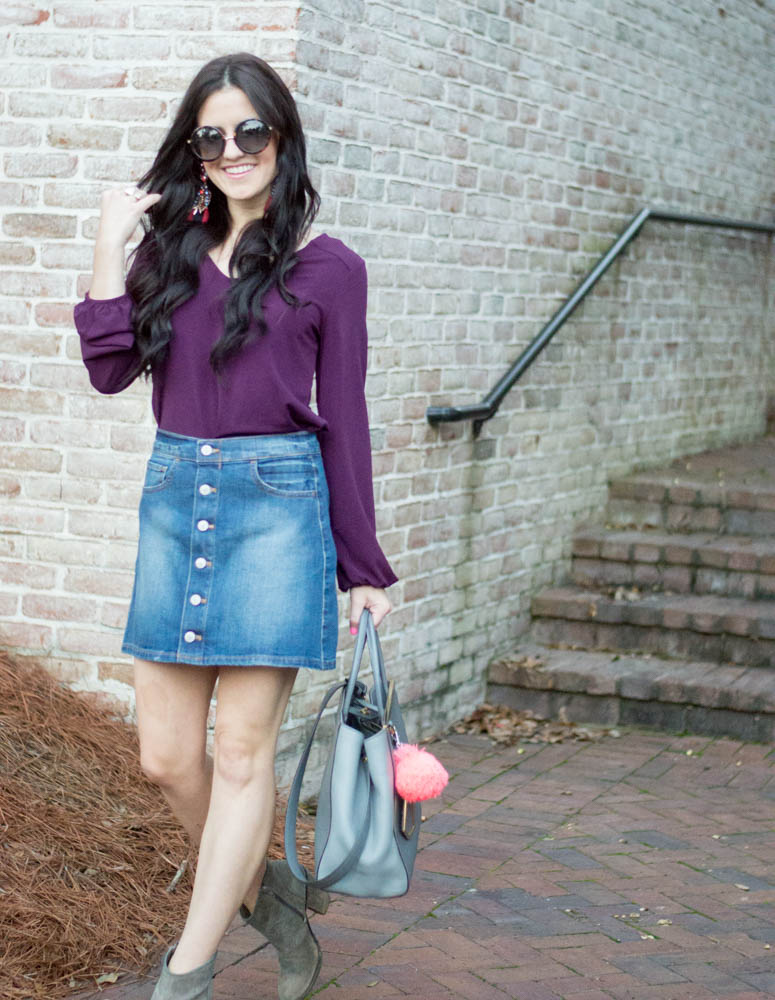 Express denim skirt and blouse