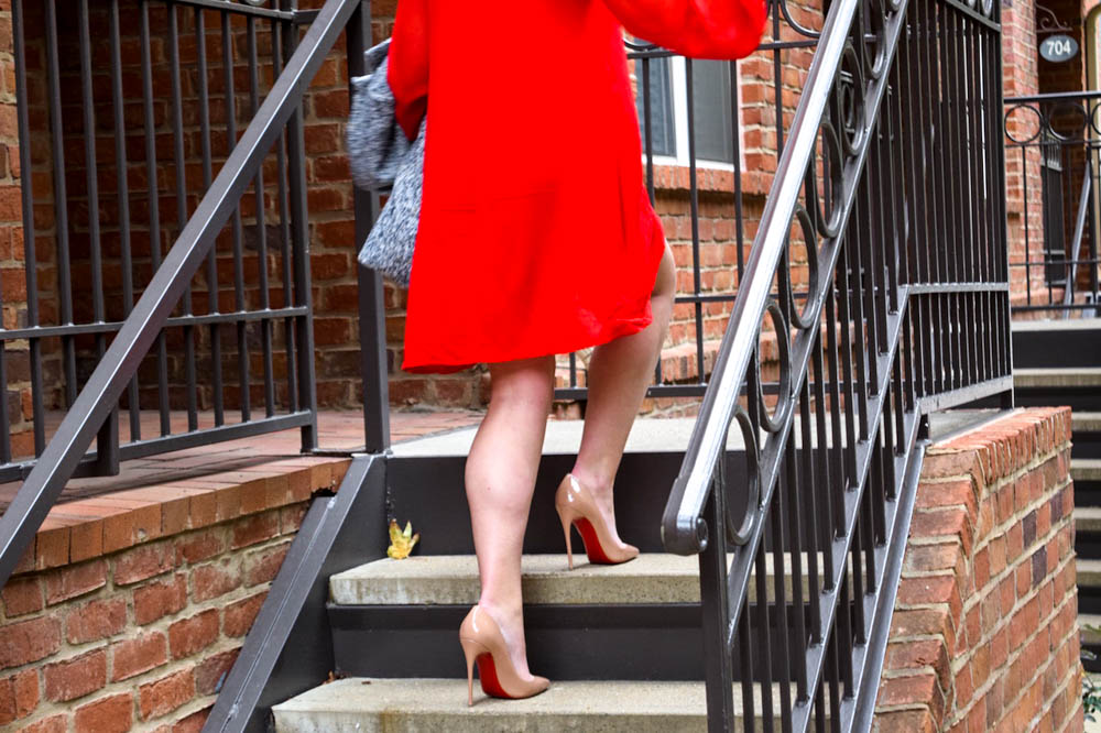 Express red long sleeve dress-13