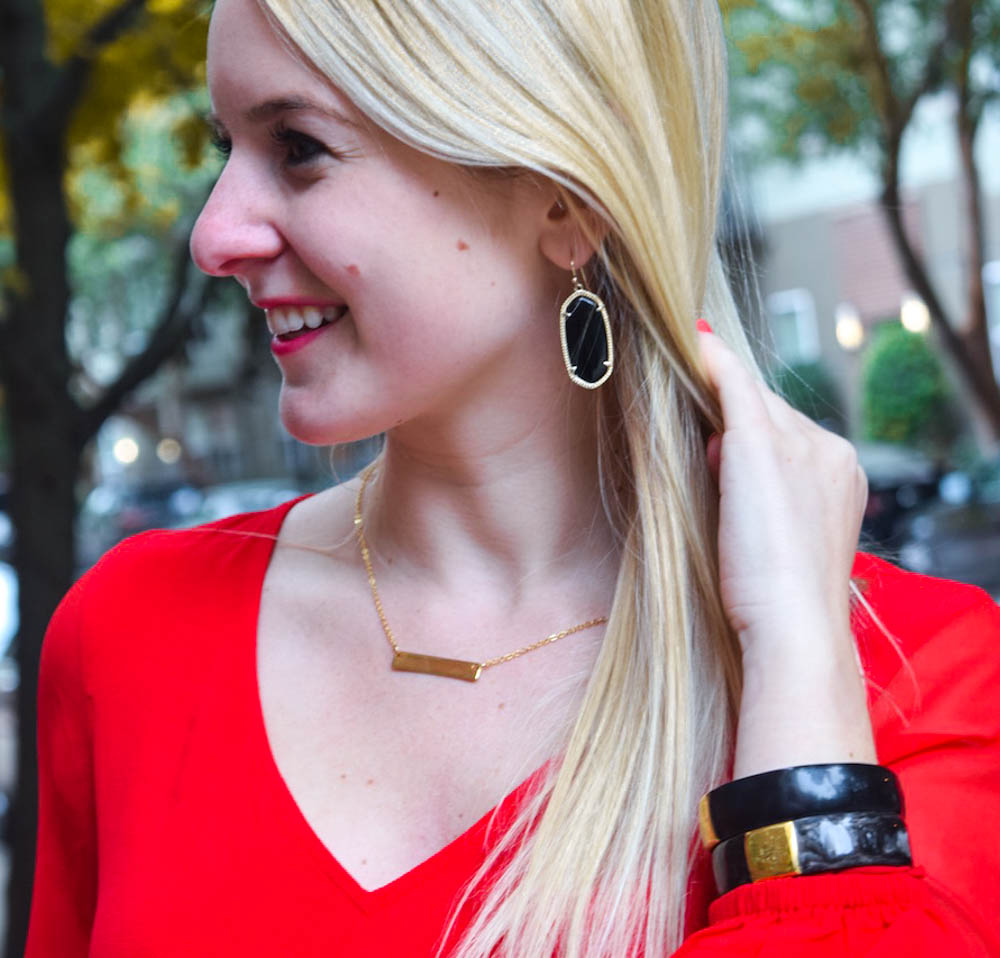 Express red long sleeve dress-13