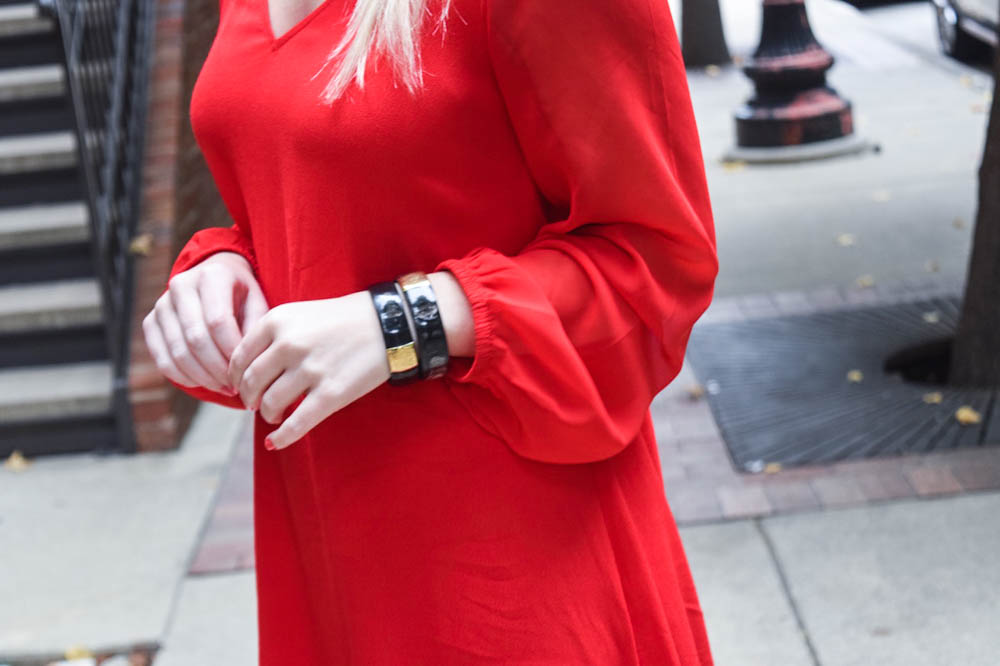 Express red long sleeve dress-13