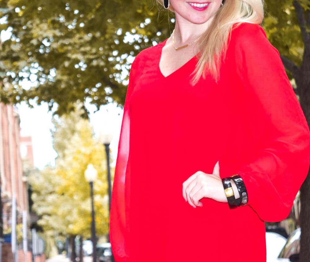 Express red long sleeve dress-13