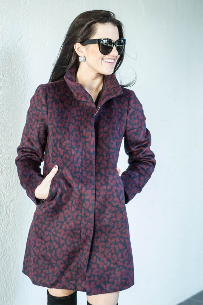 LOFT leopard coat and over the knee boots-17