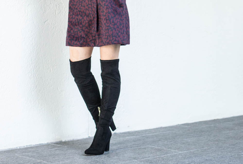 LOFT leopard coat and over the knee boots-17