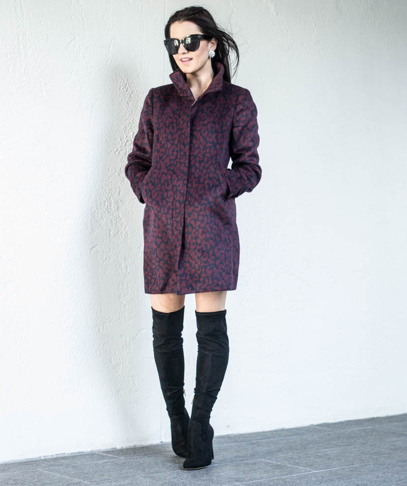 LOFT leopard coat and over the knee boots-17