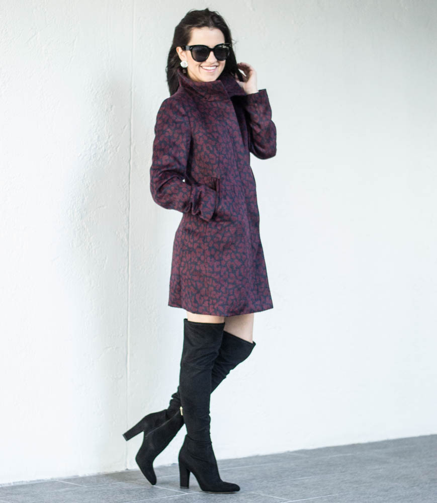 LOFT leopard coat and over the knee boots-17