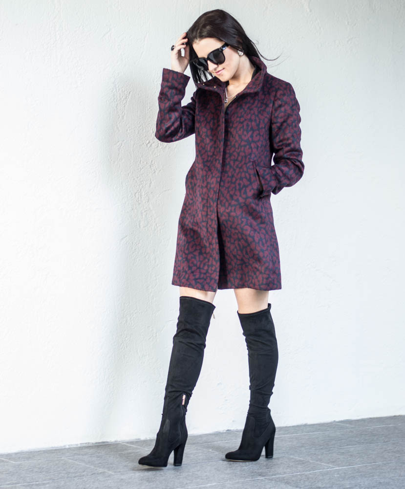 LOFT leopard coat and over the knee boots-17