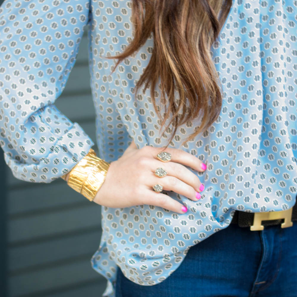 pastel blue statement earrings