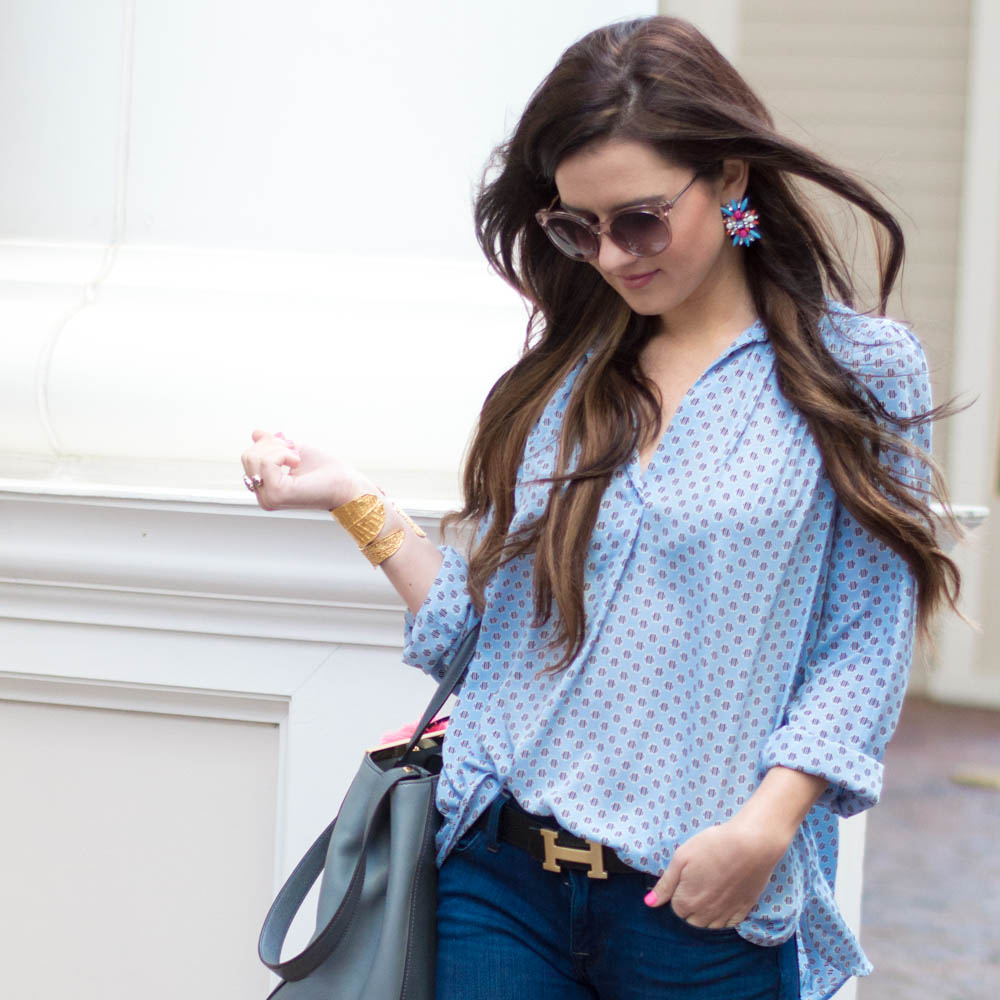 banana republic blue blouse-10
