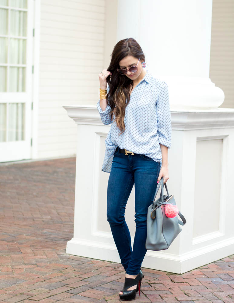 banana republic blue blouse-10