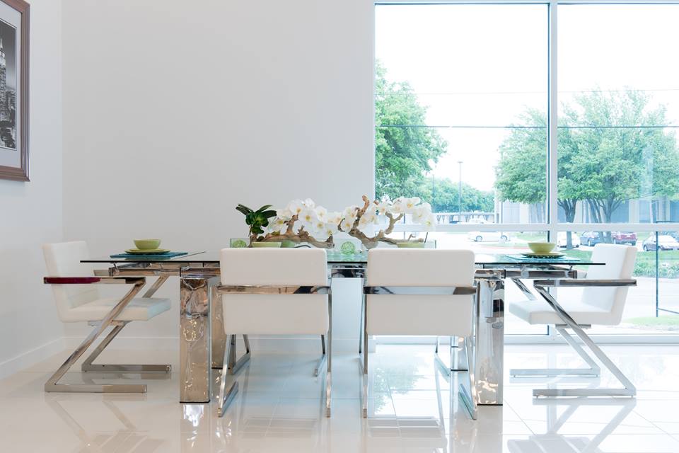 white modern dining room