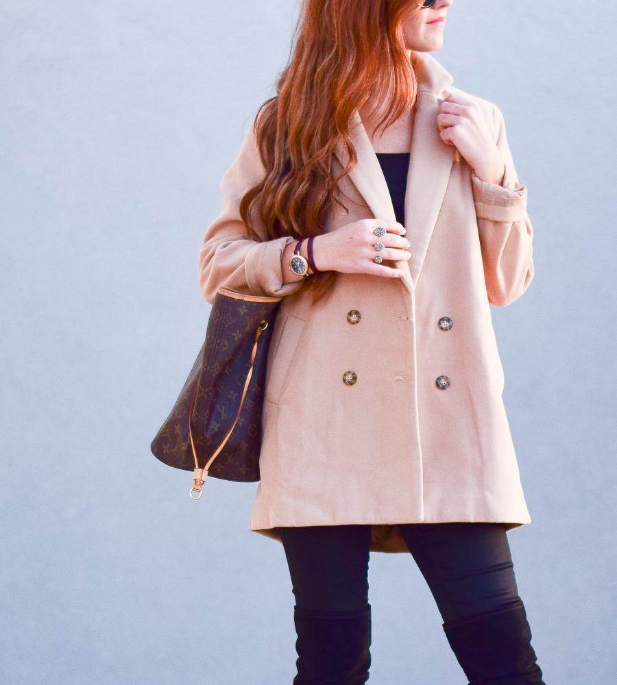 affordable tan pea coat