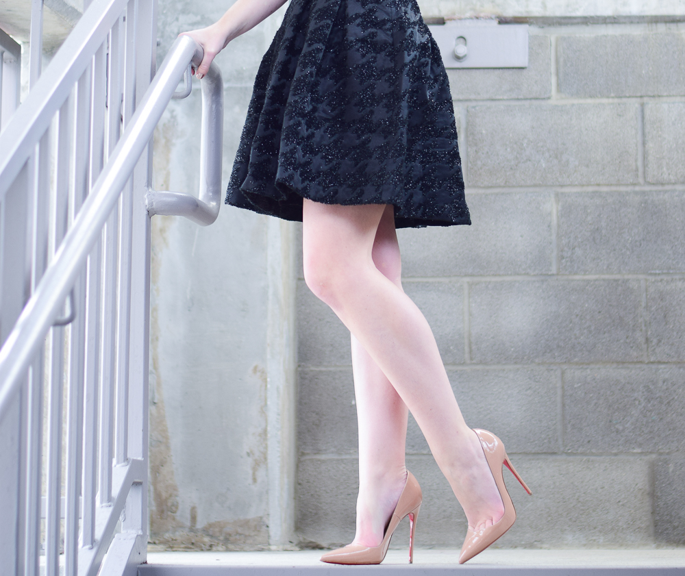 fit and flare black dress