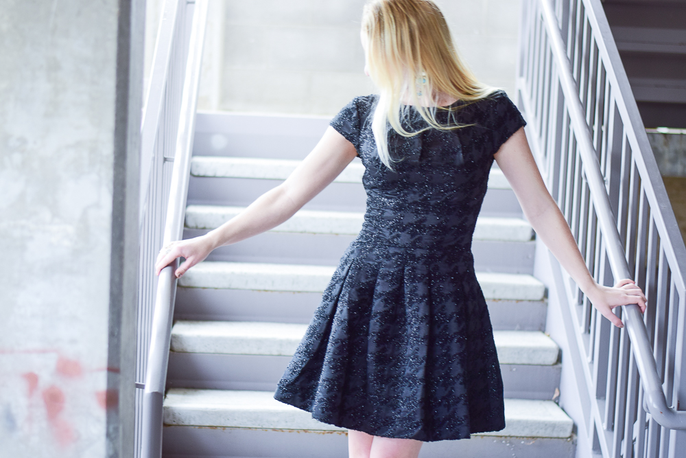 ted baker Caley Sparkle Jacquard Houndstooth Fit & Flare Dress