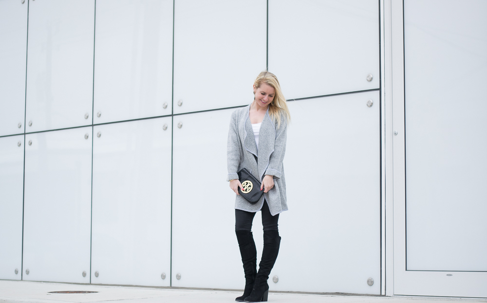 gray comfy sweater