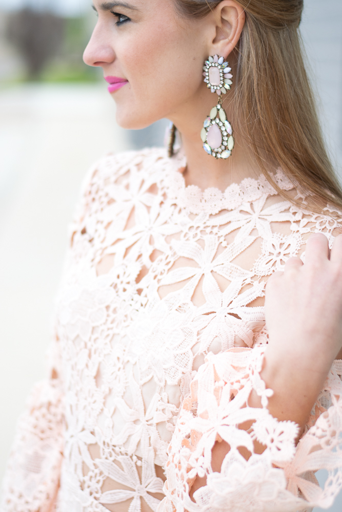 blush lace dress