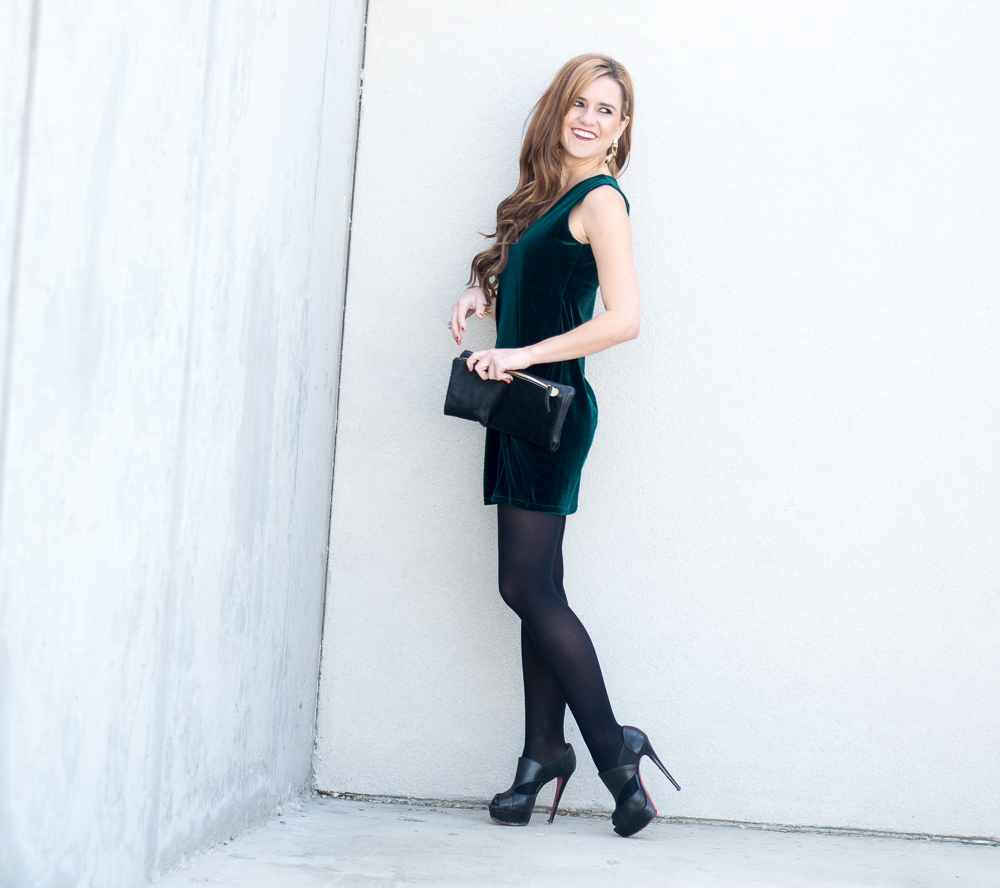 green velvet dress