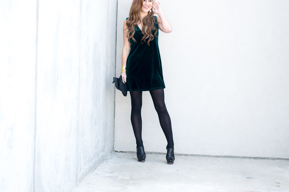 green velvet mini dress