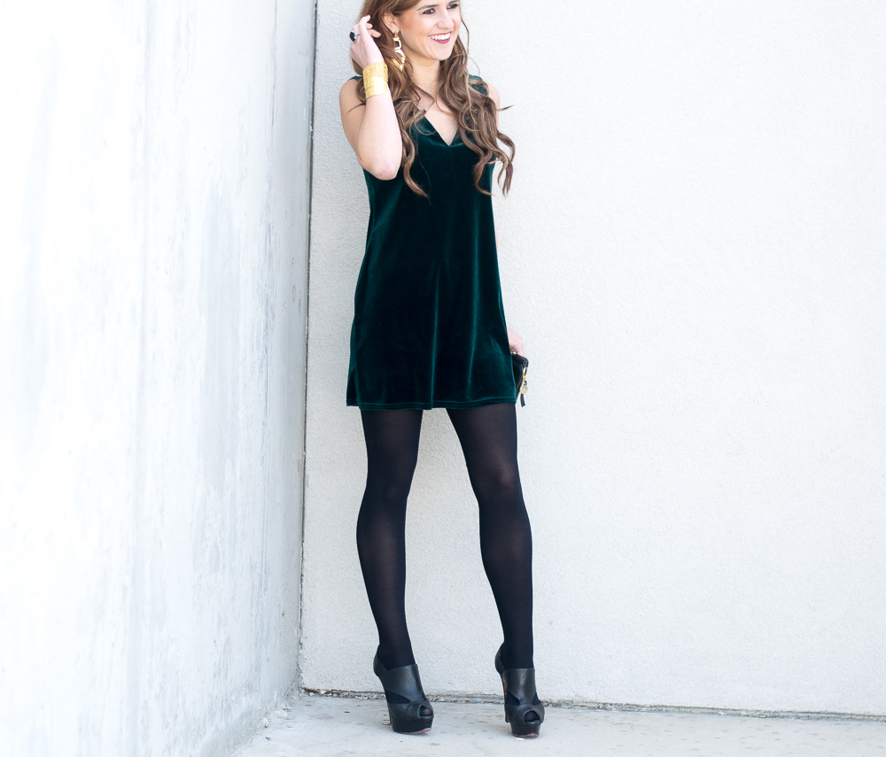 velvet mini dress