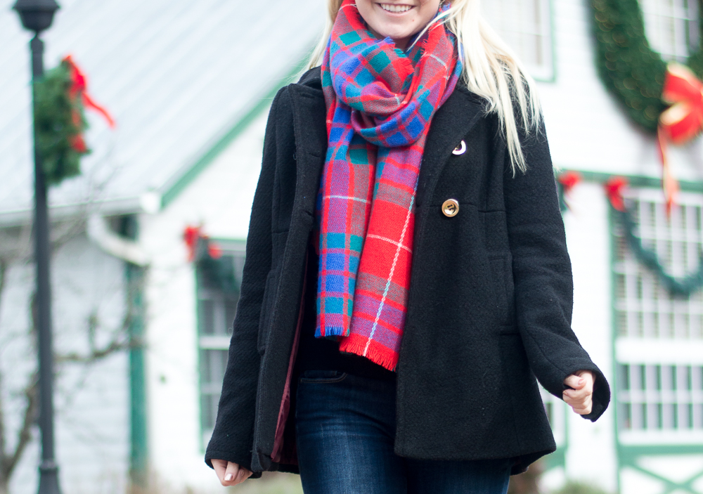 preppy red blanket scarf
