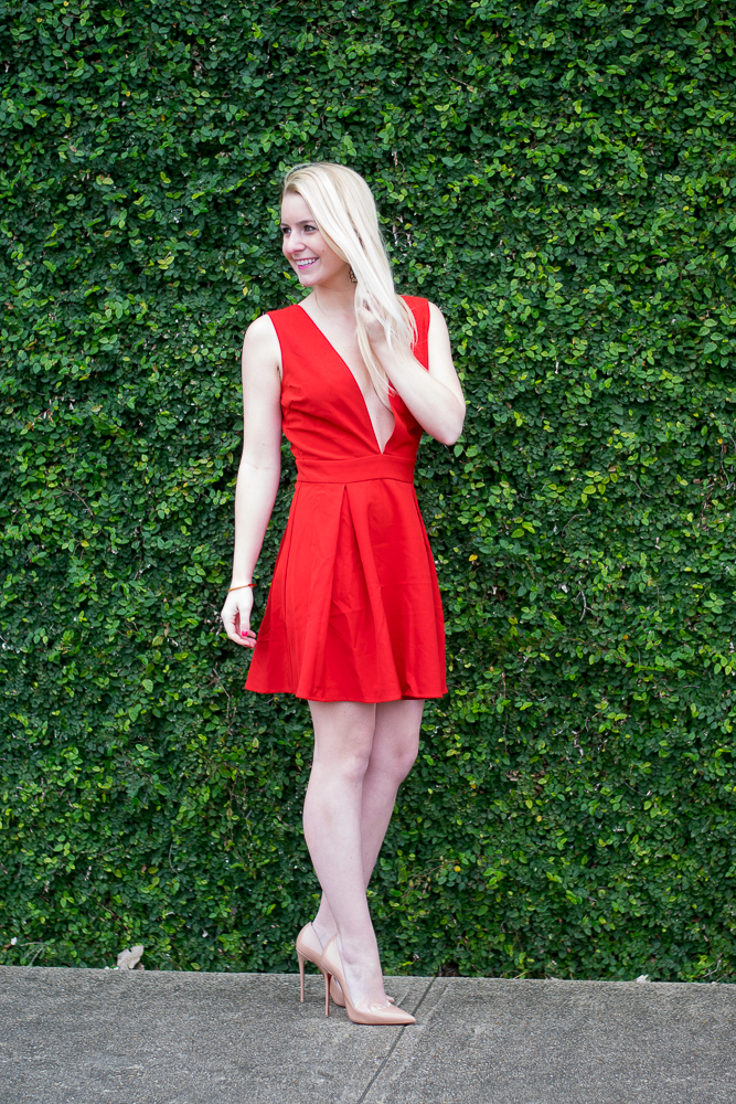 Lucy Paris Deep V Neck Dress
