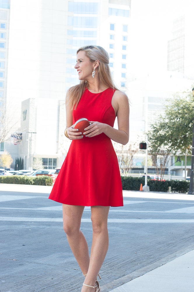 red mini dress