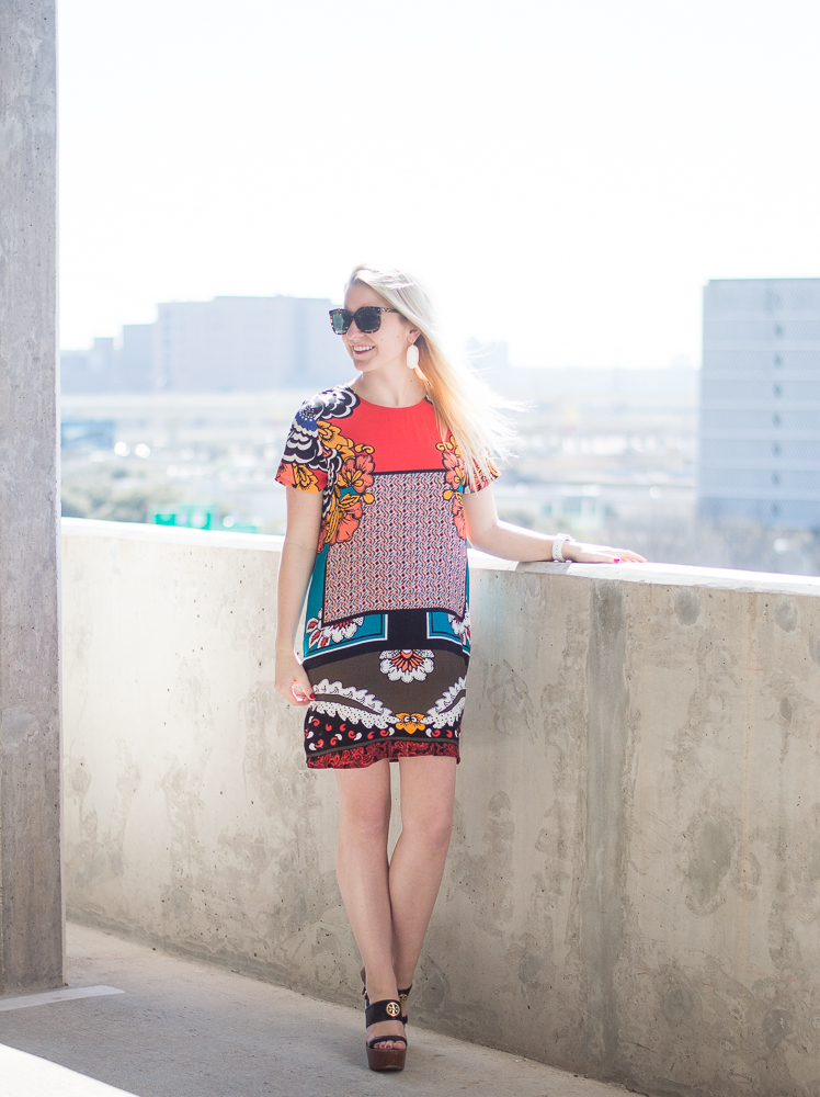 Express printed red dress
