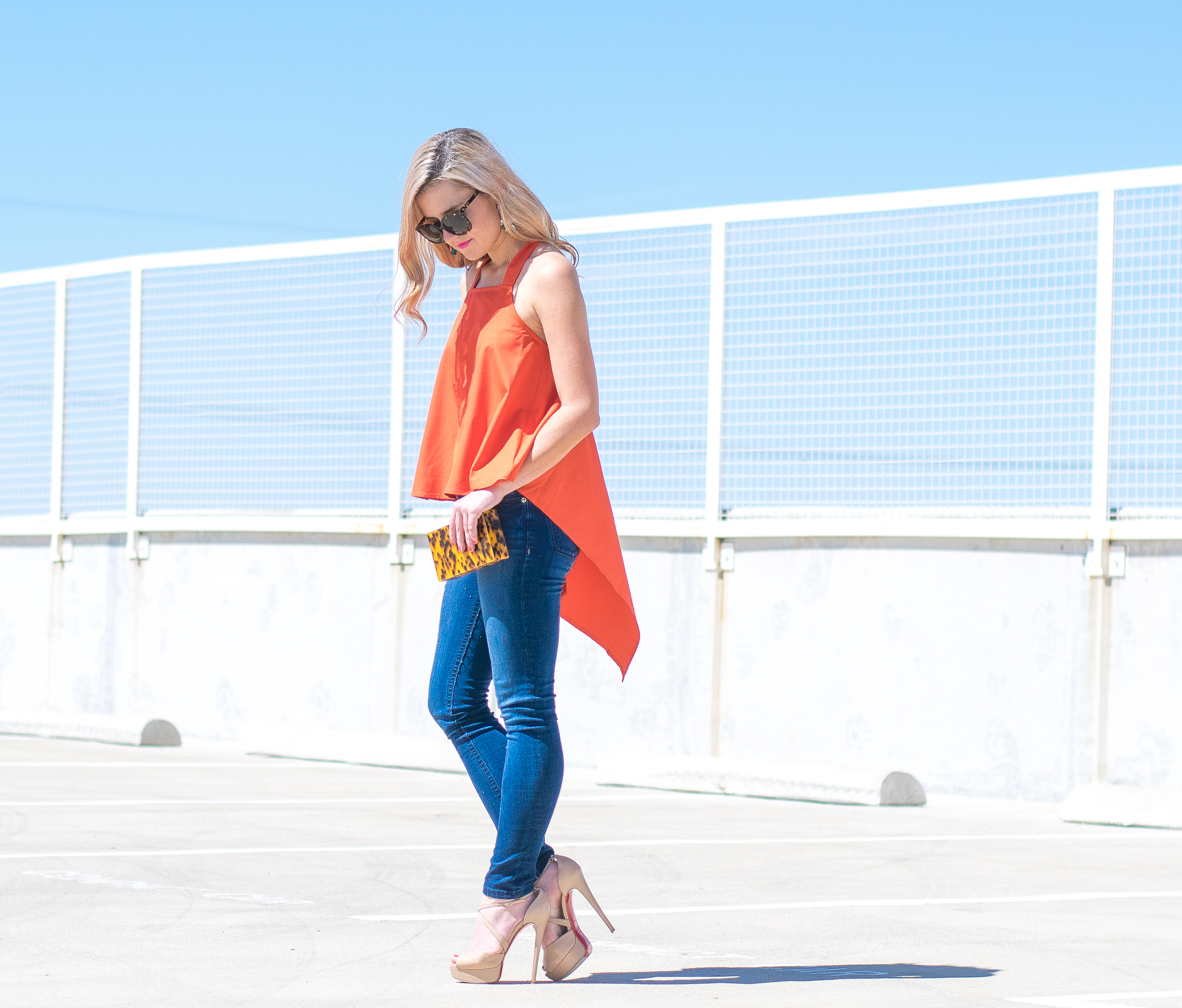 flowy orange summer top