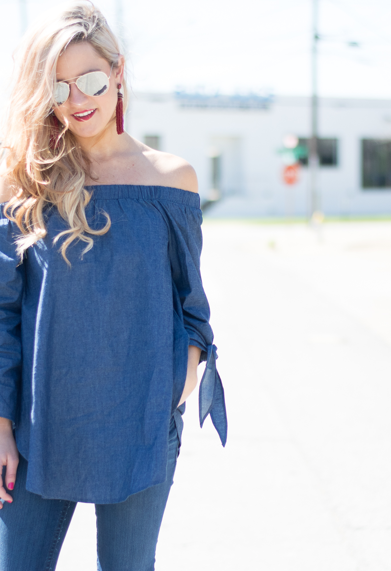 off the shoulder denim top-7 and jeans