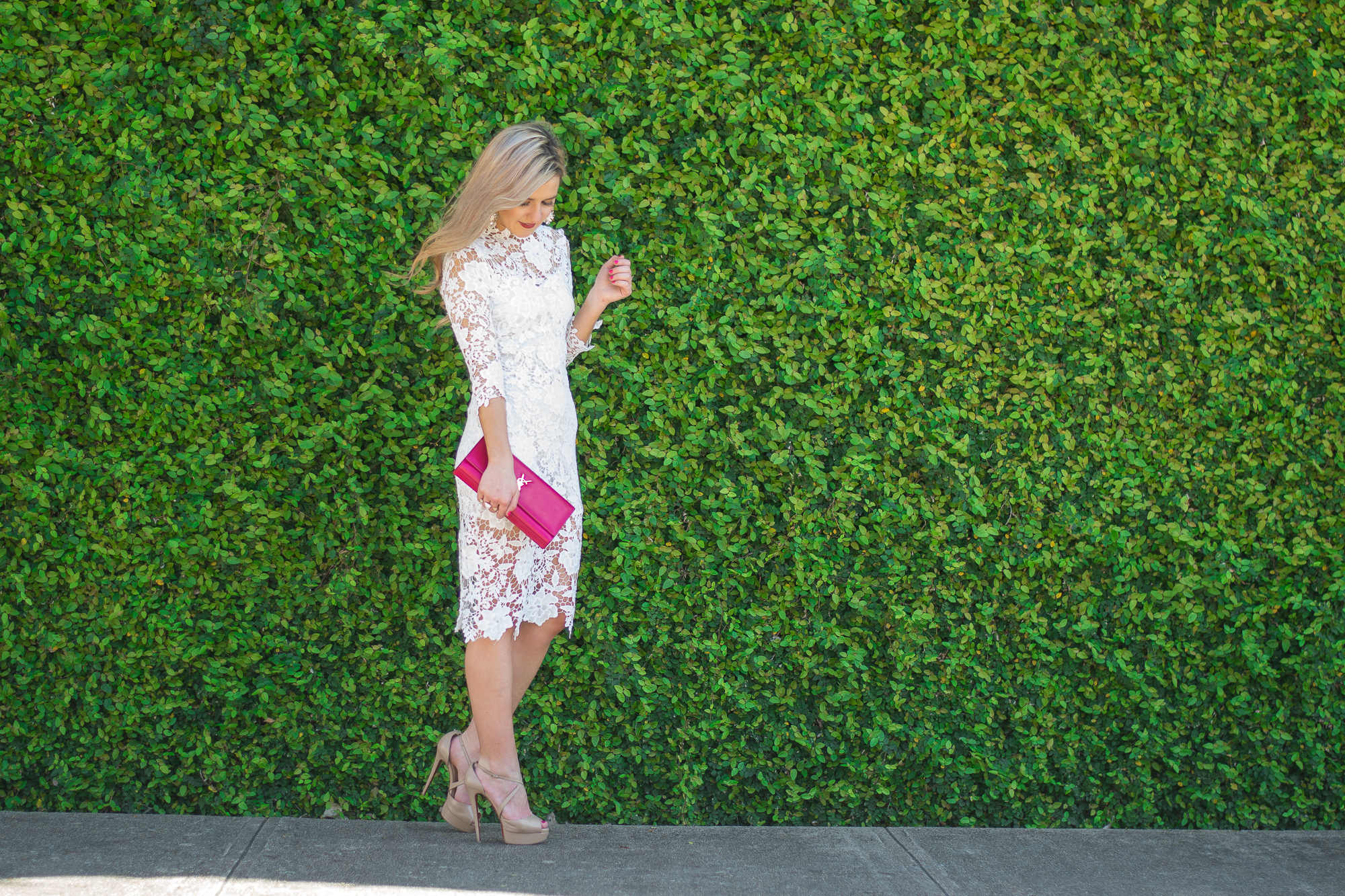 white lace spring dress