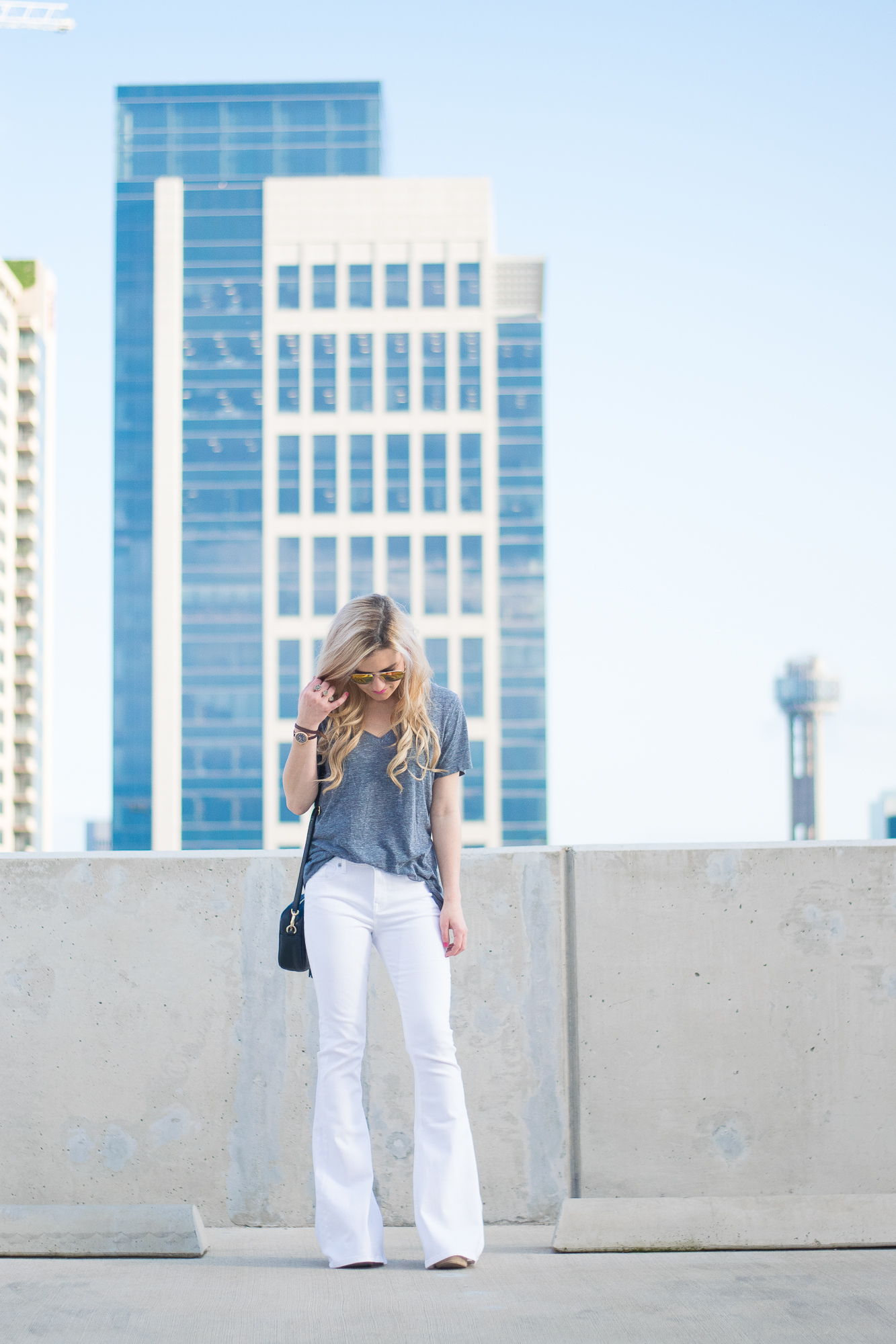 affordable white flared jeans